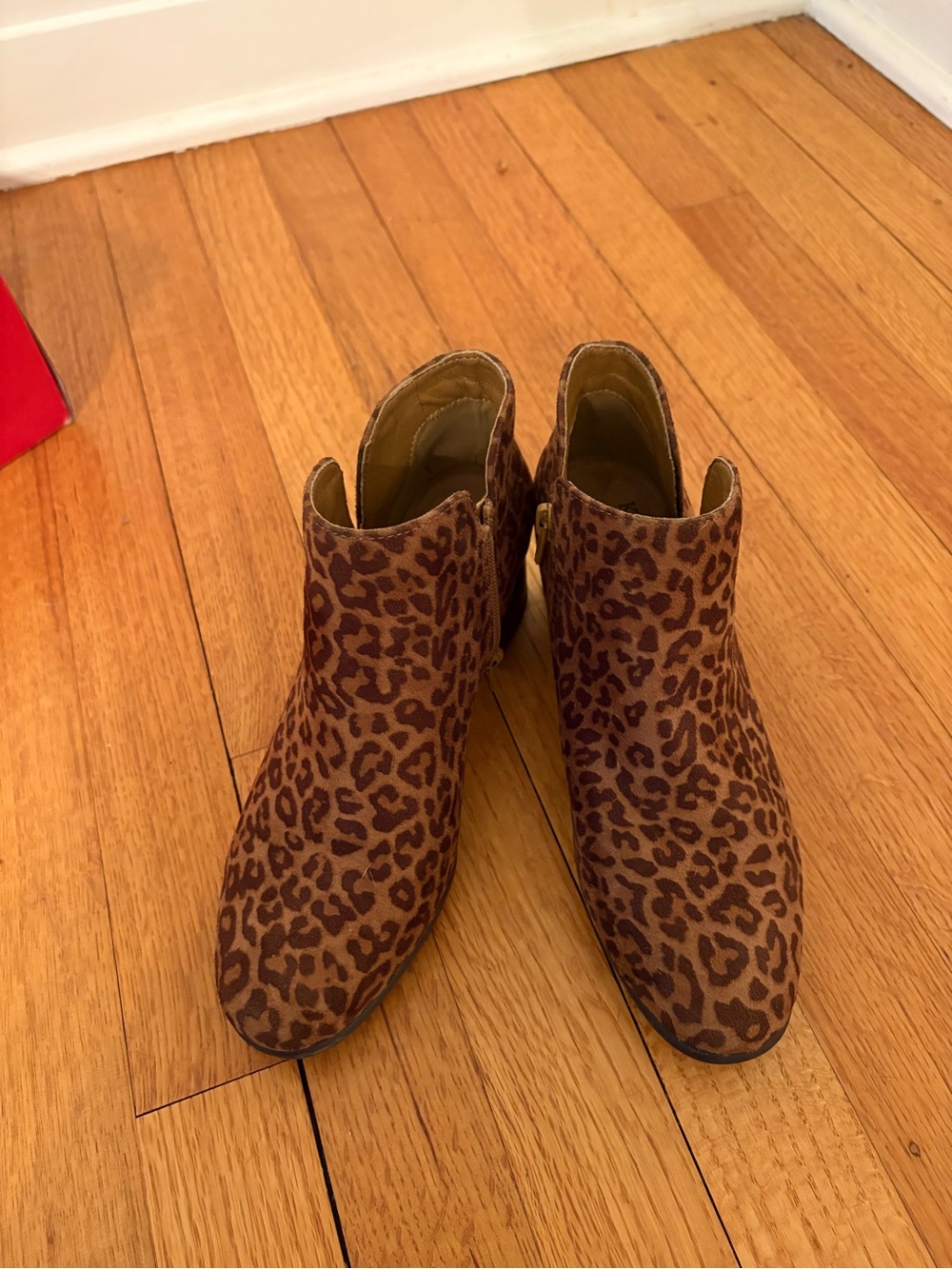 Kim Rogers Leopard Print Ankle Booties in Brown